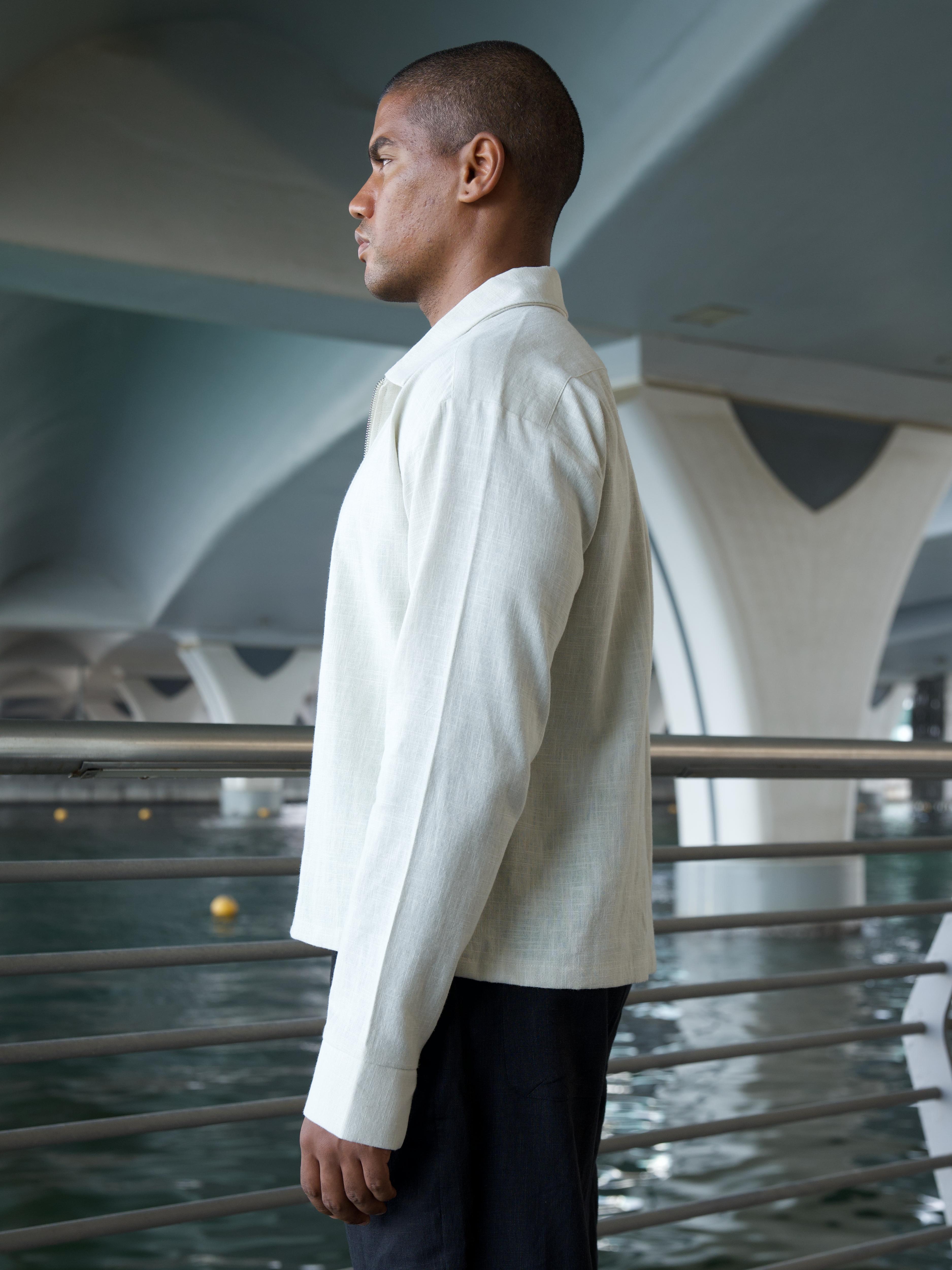 LINEN ZIP OVERSHIRT