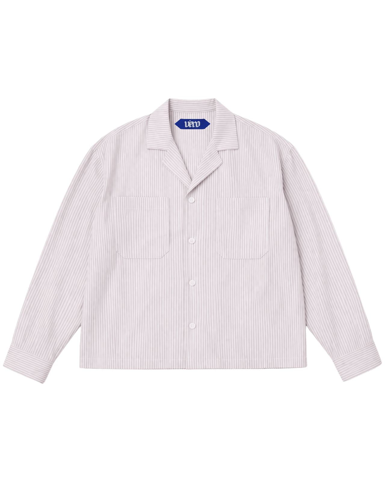 VÉRO Cabana Stripe Shirt in white and beige cotton oxford
