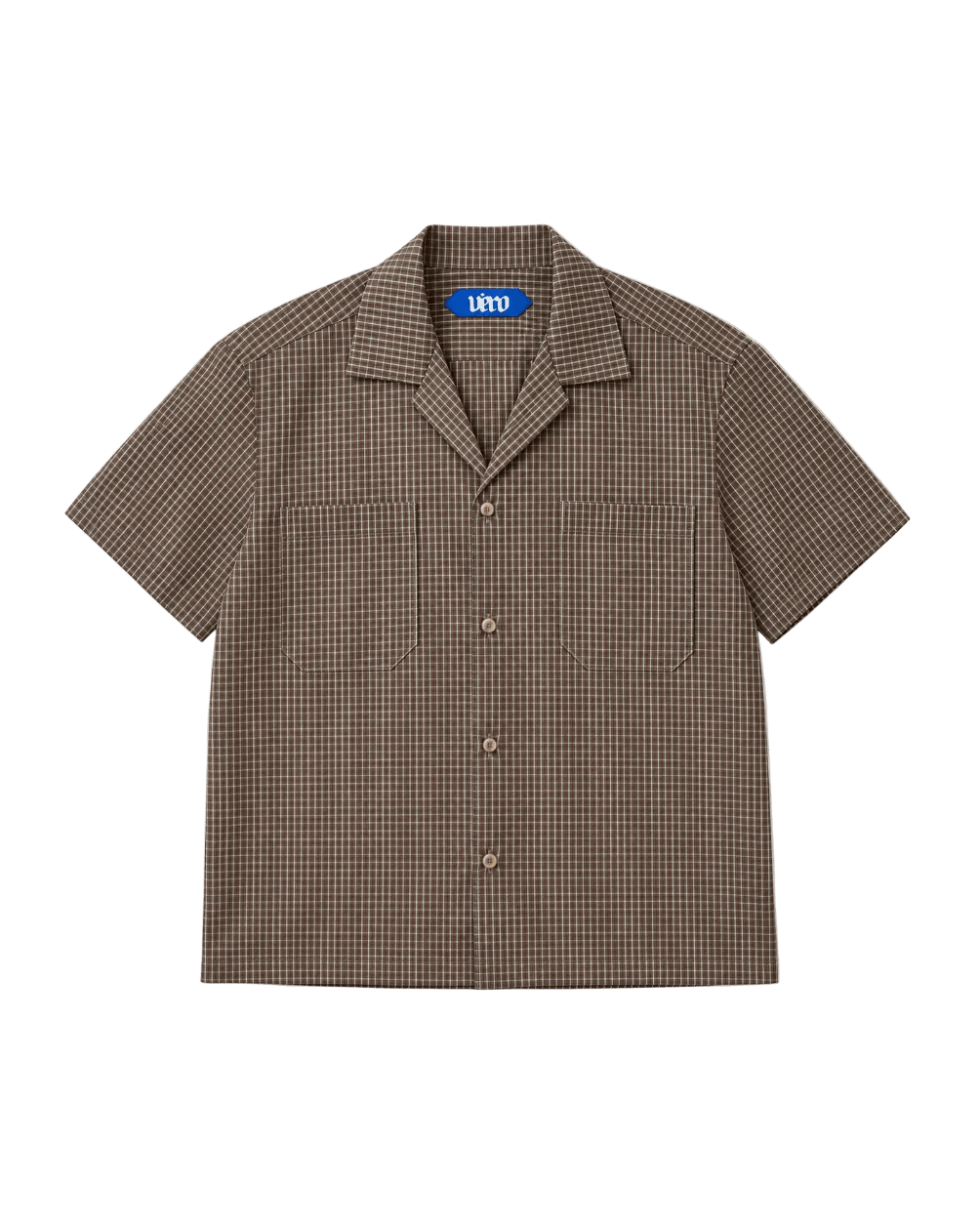 VÉRO Casa Shirt in brown check Korean cotton