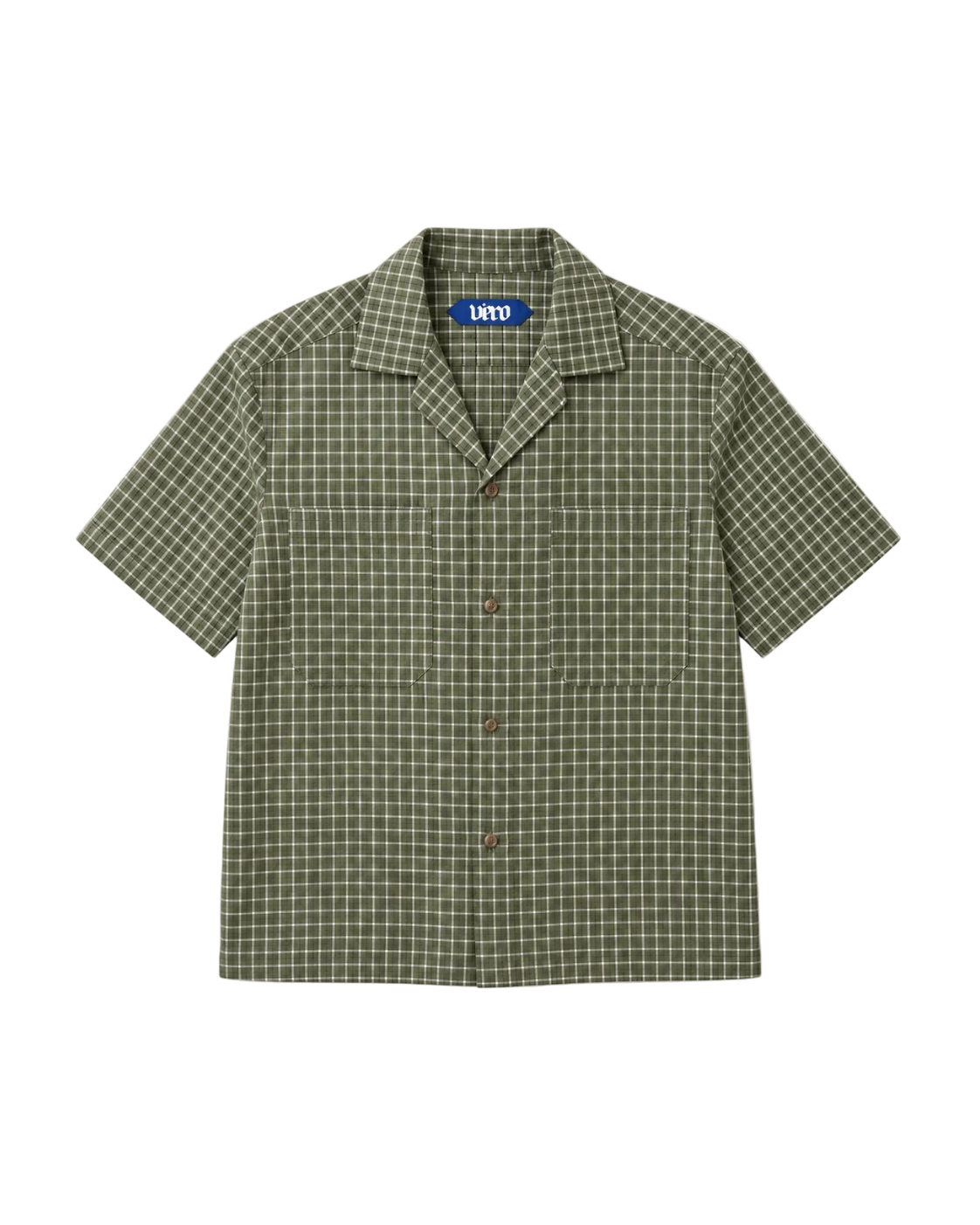 VÉRO Casa Shirt in sage green check cotton