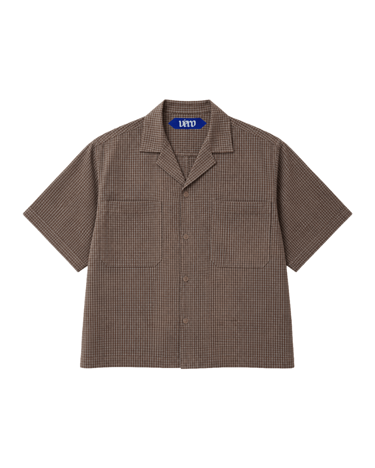 VÉRO Cuban Check Shirt in brown check Korean cotton