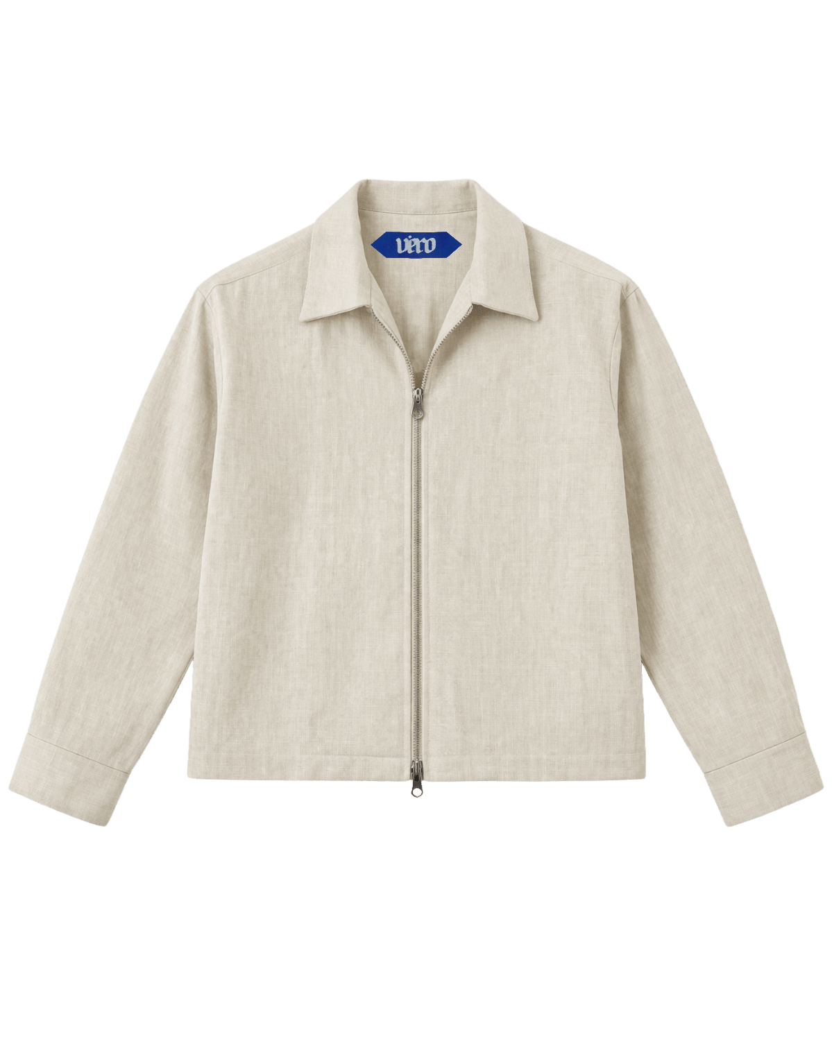 VÉRO Linen Zip Overshirt in cream linen slub