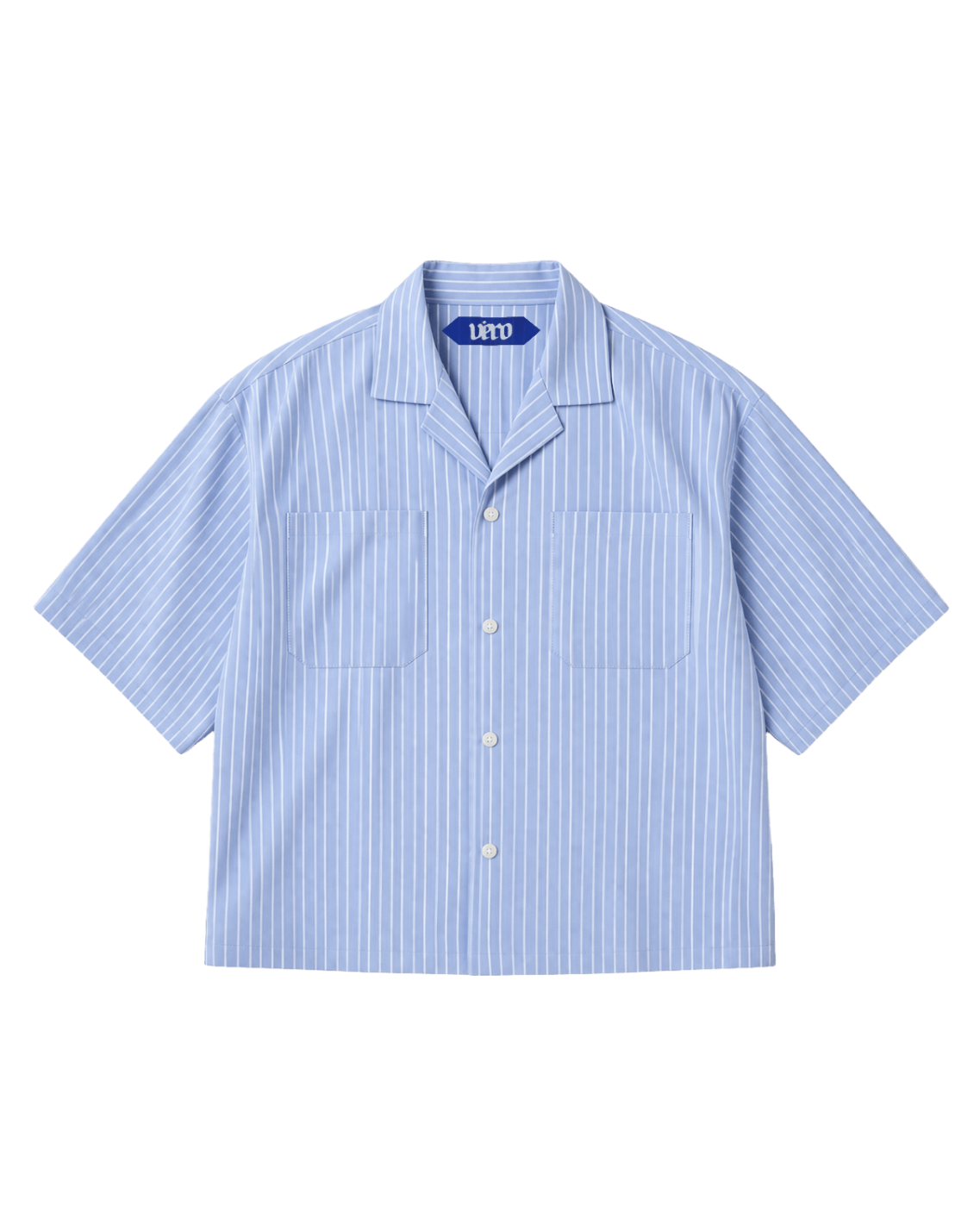 VÉRO Oxford Pinstripe Shirt in pale blue and white Italian cotton